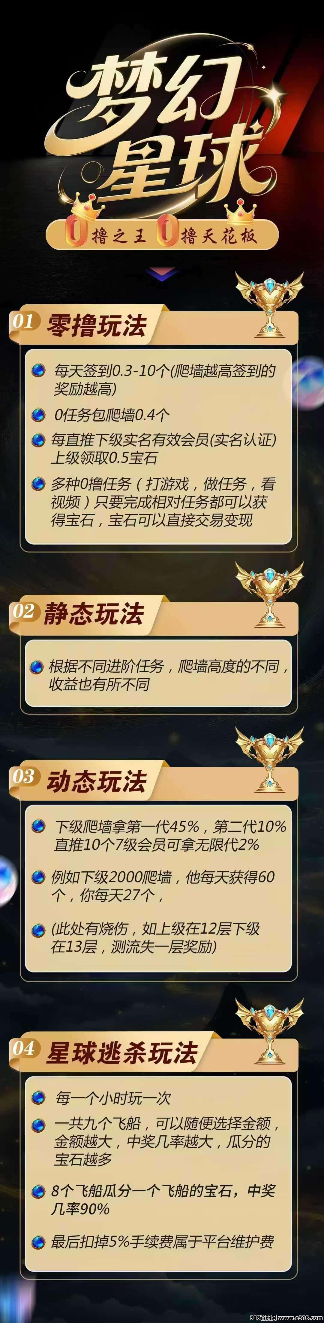 梦幻星球首码，智链星途模式，没有广告，点击挖宝签到即可，APP自带交易